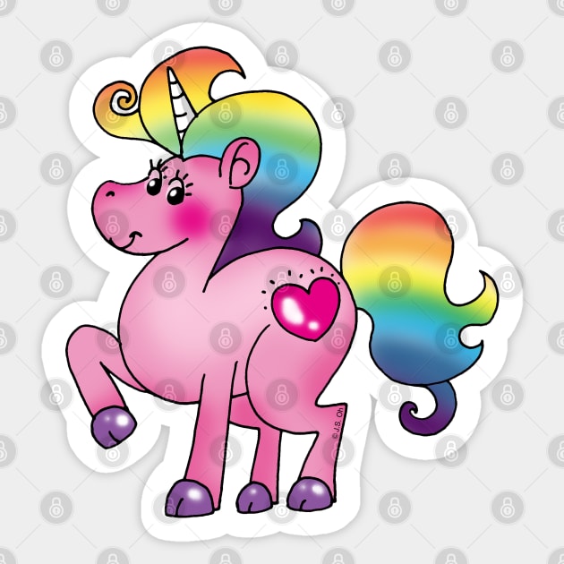 rainbow unicorn cartoon Sticker by cartoonygifts